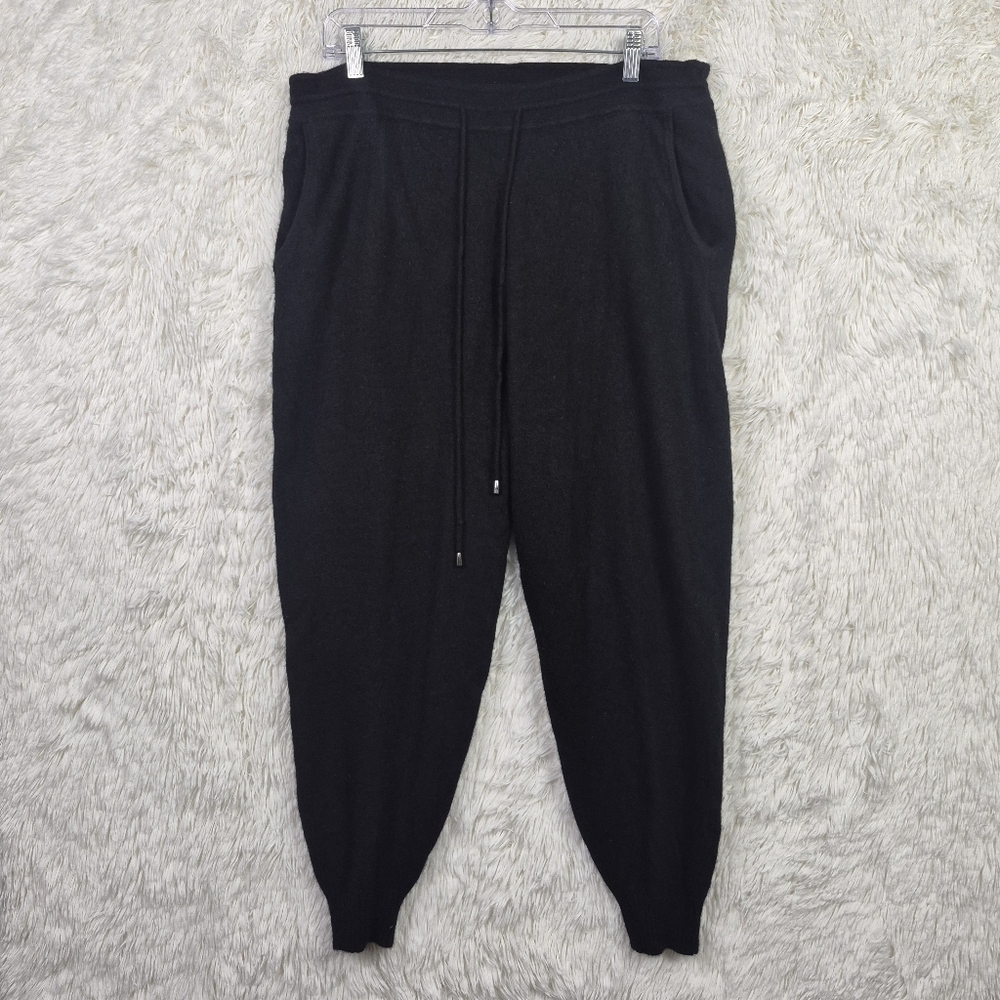 Autograph Marks & Spencer Pure Cashmere Black Joggers Womens Size XL Loungewear